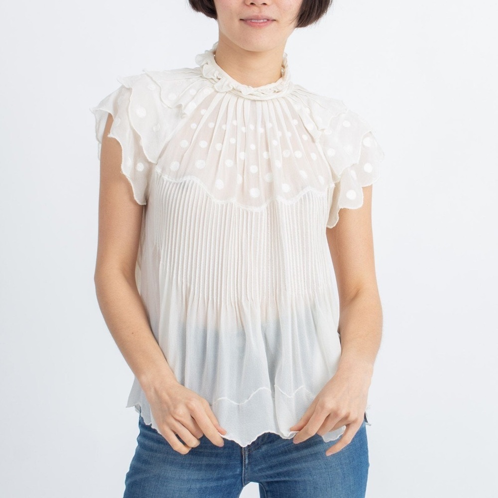 ULLA JOHNSON Darla Silk Embroidered Top